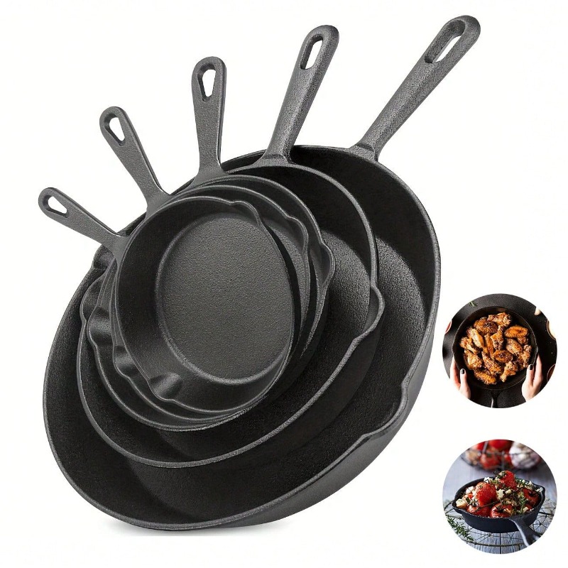 Black 3/4/5PCS Cast Iron Skill - Quality Camping Cooking Set 评论和价格