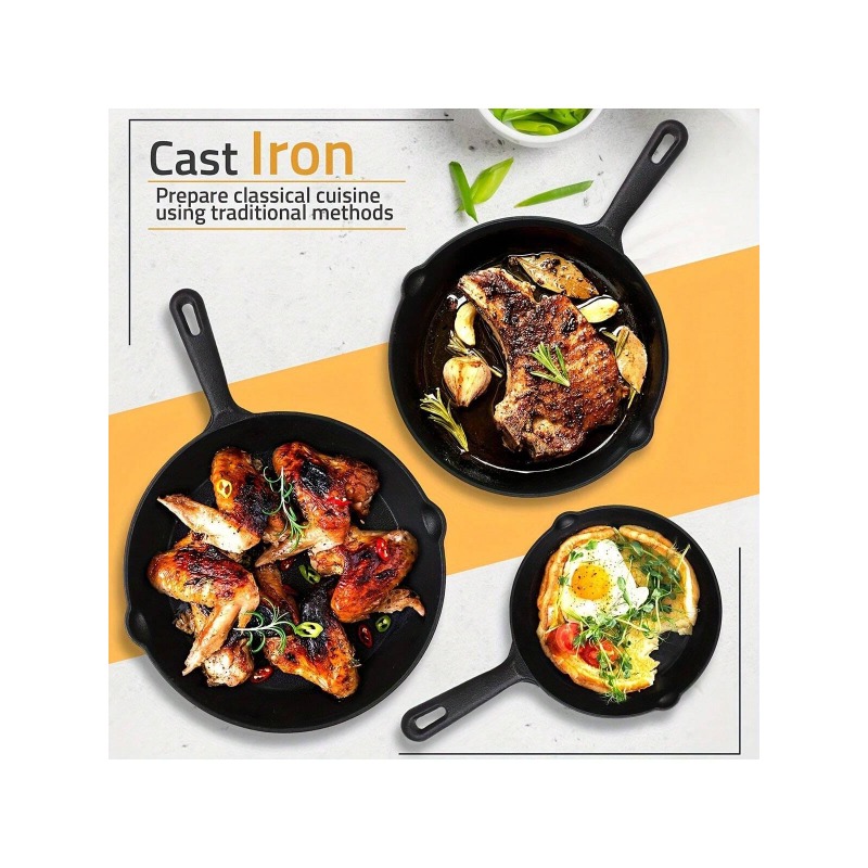 Black 3/4/5PCS Cast Iron Skill - Quality Camping Cooking Set 评论和价格